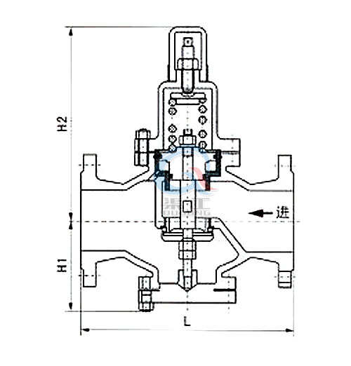 Y42X水用減壓閥，空氣減壓閥外形圖